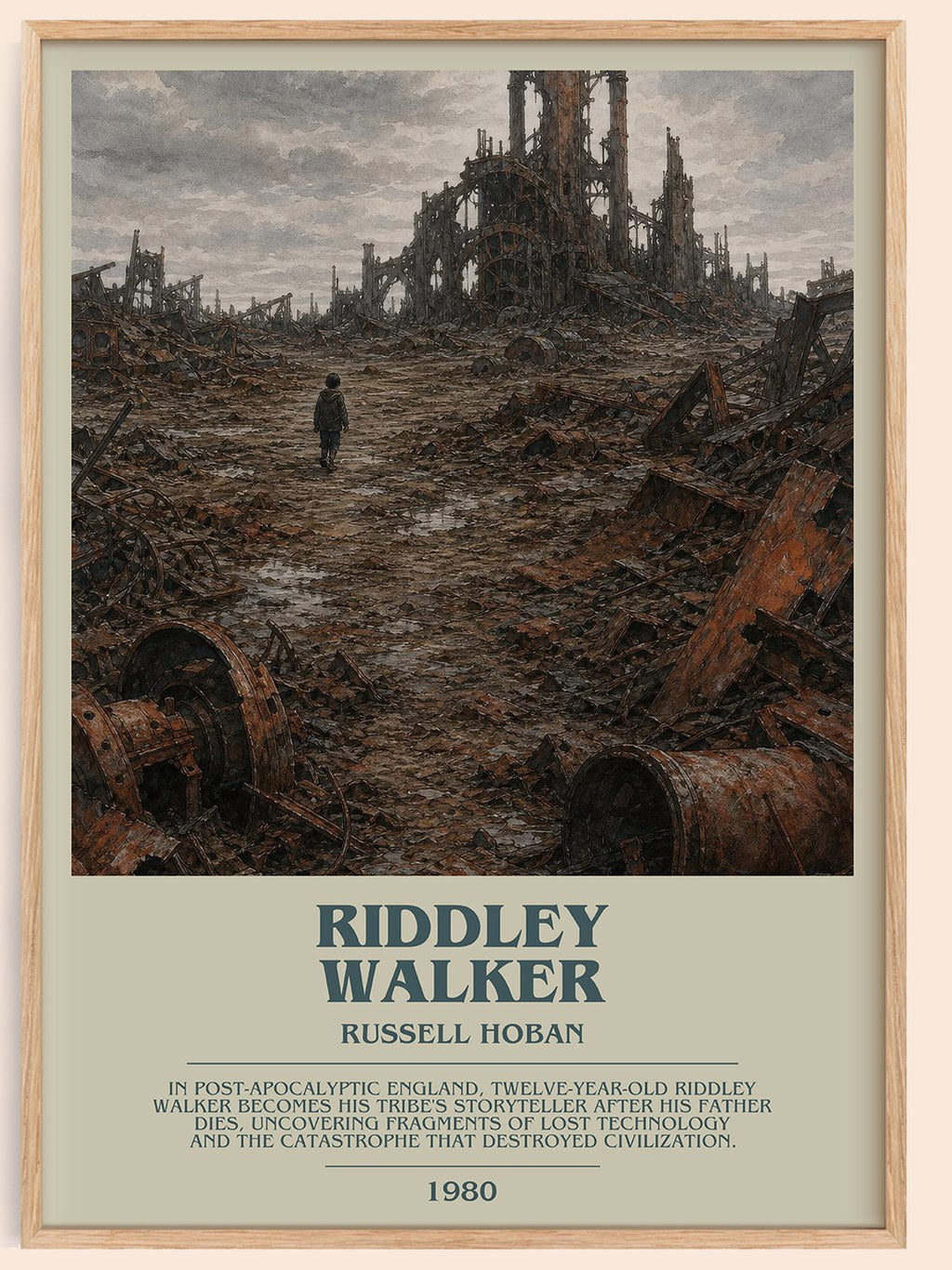 Riddley Walker Bookish Wall Art by Russell Hoban – framed poster