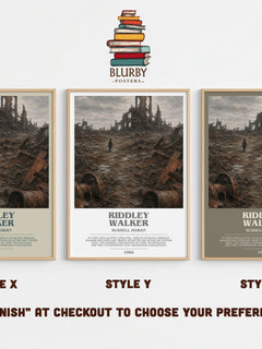 Riddley Walker Bookish Wall Art by Russell Hoban – Style X, Y and Z side by side – choose your finish