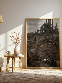 Riddley Walker watercolour print in frame leaning in hallway – dystopian wall art
