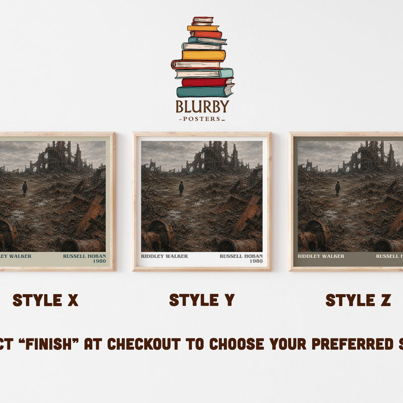Riddley Walker literary print in frame leaning in hallway – dystopian wall art