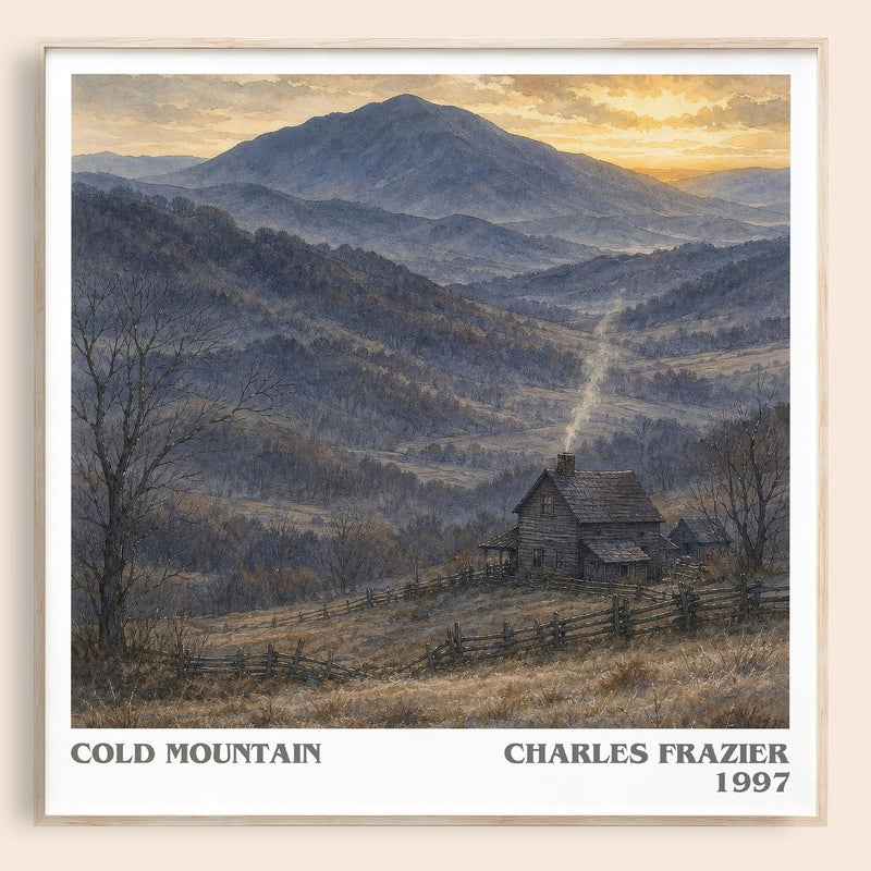 Cold Mountain literary book poster by Charles Frazier – framed literary art print