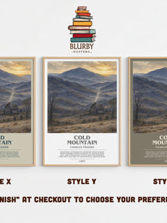 Cold Mountain Bookish Wall Art by Charles Frazier – Style X, Y and Z side by side – choose your finish