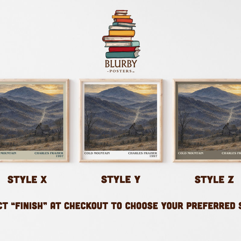 Cold Mountain literary print in frame leaning in hallway – historical fiction wall art