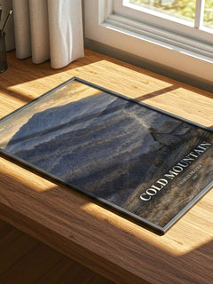 Cold Mountain watercolour book poster framed on wall – historical fiction wall art