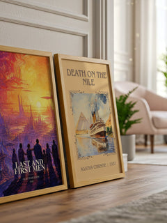 Last And First Men watercolour print framed by window – literary home decor