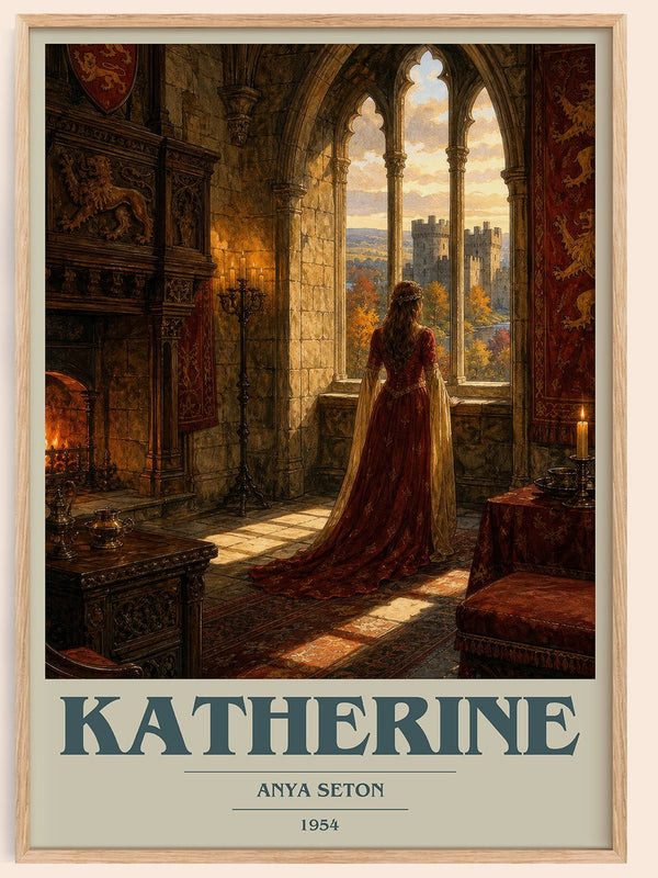 Katherine book cover book poster by Anya Seton – framed literary art print