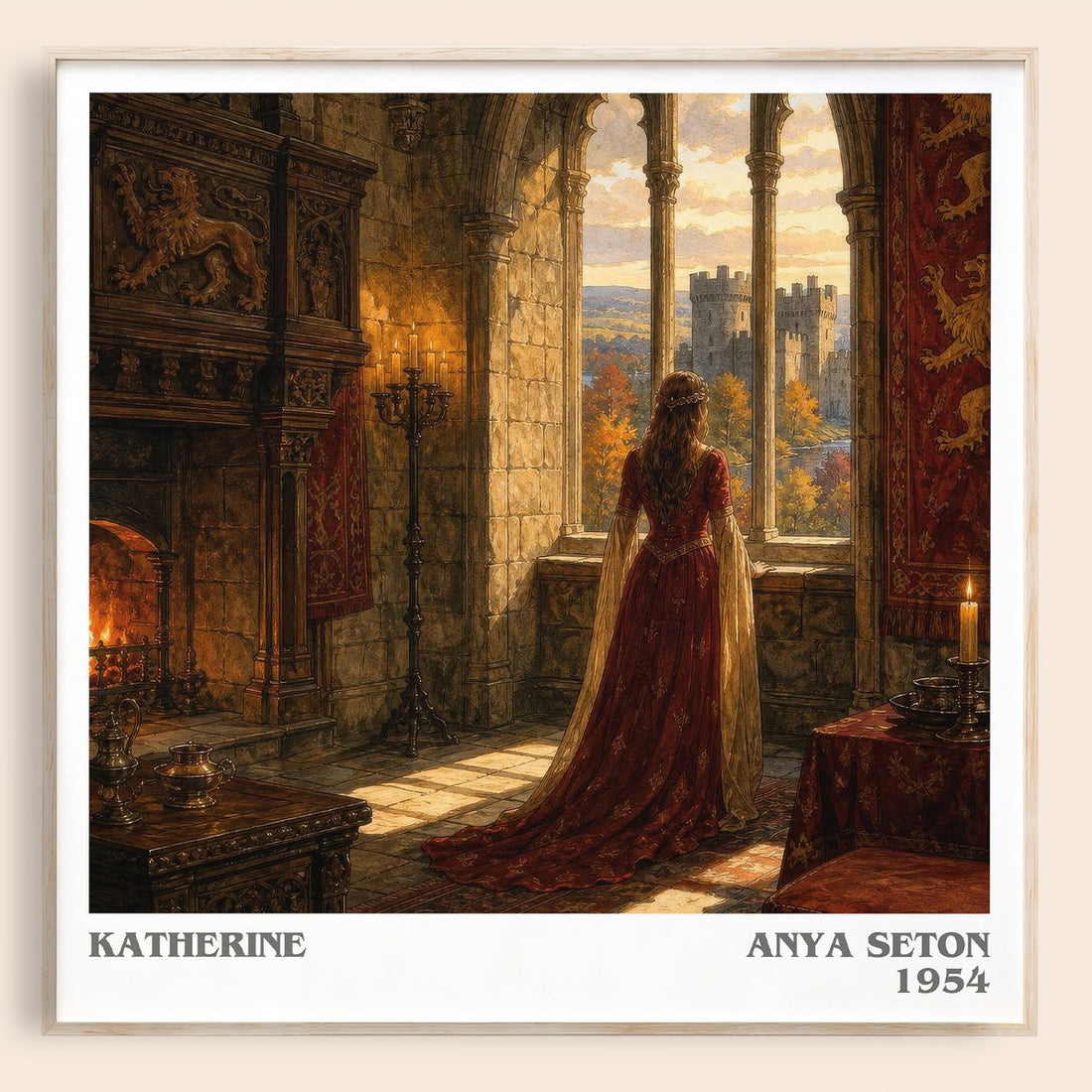 Katherine literary book poster by Anya Seton – framed literary art print