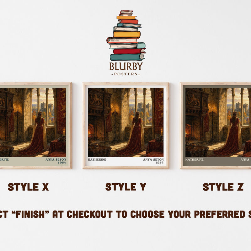Katherine literary print in frame leaning in hallway – historical fiction wall art