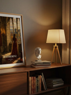 Katherine watercolour print on bookshelf – Anya Seton fan gift