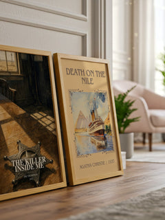 The Killer Inside Me watercolour print framed by window – literary home decor