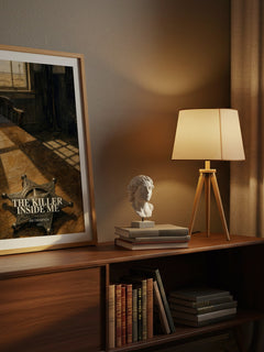 The Killer Inside Me watercolour print on bookshelf – Jim Thompson fan gift
