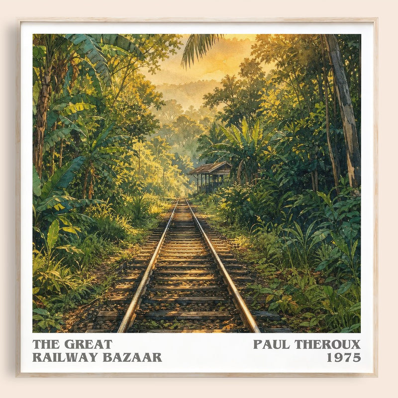 The Great Railway Bazaar literary book poster by Paul Theroux – framed literary art print