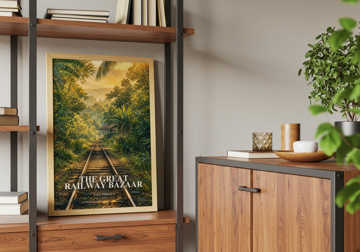 The Great Railway Bazaar book watercolour illustration paper finish options – matte satin gloss