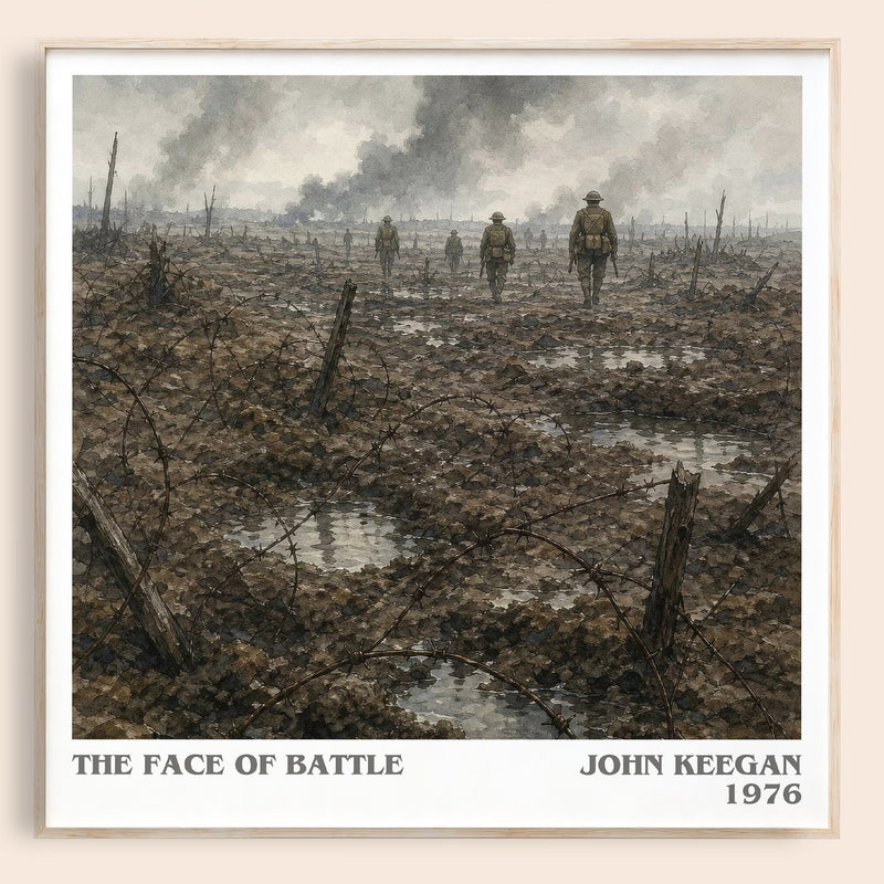 The Face of Battle literary book poster by John Keegan – framed literary art print