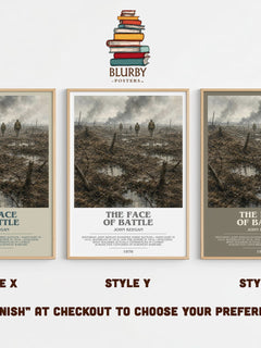 The Face of Battle Bookish Wall Art by John Keegan – Style X, Y and Z side by side – choose your finish