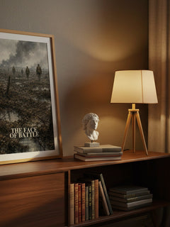 The Face of Battle watercolour print on bookshelf – John Keegan fan gift