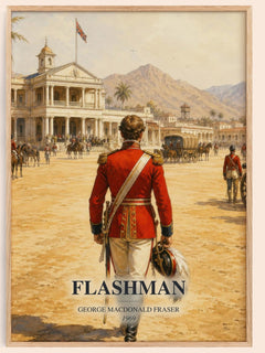 Flashman watercolour book poster by George MacDonald Fraser – framed literary art print