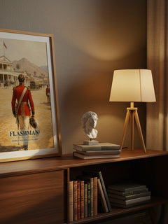 Flashman watercolour print on bookshelf – George MacDonald Fraser fan gift