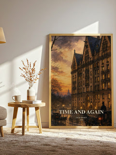 Time and Again watercolour print in frame leaning in hallway – historical fiction wall art