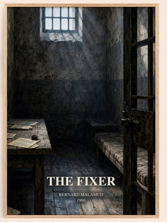 The Fixer watercolour book poster by Bernard Malamud – framed literary art print