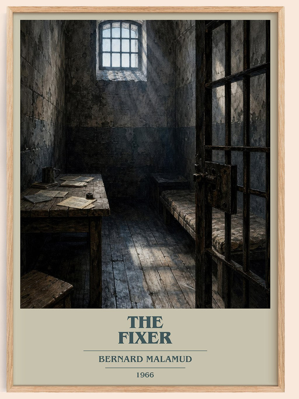 The Fixer book cover book poster by Bernard Malamud – framed literary art print