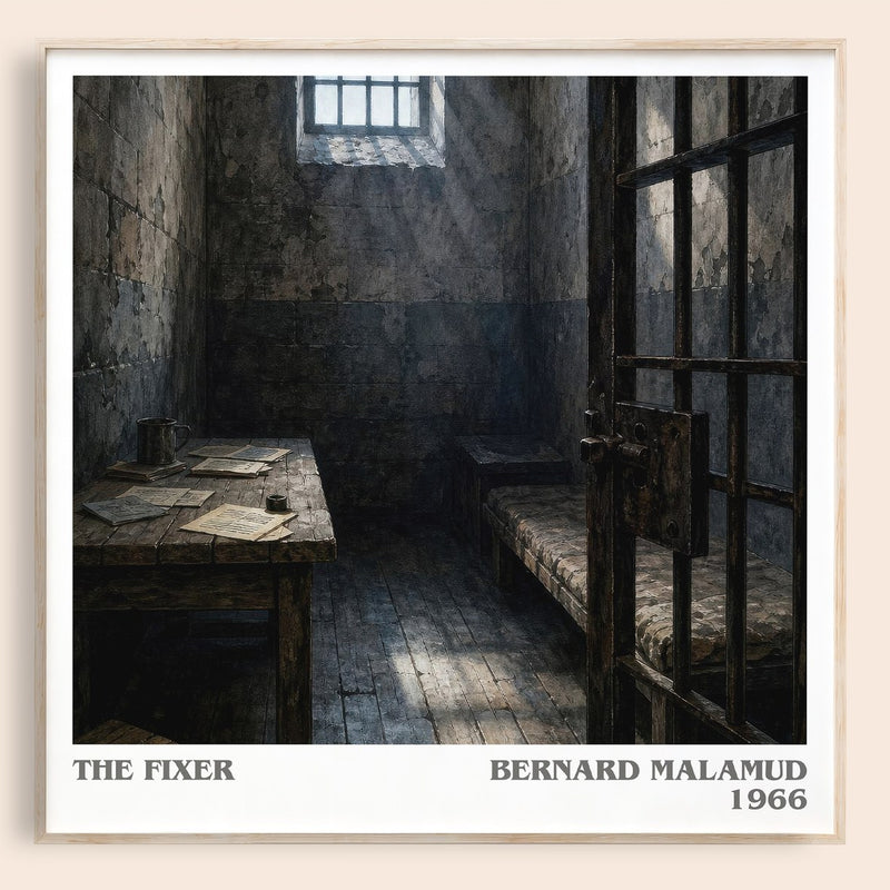 The Fixer literary book poster by Bernard Malamud – framed literary art print