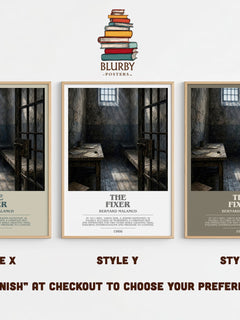 The Fixer Bookish Wall Art by Bernard Malamud – Style X, Y and Z side by side – choose your finish