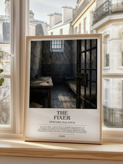 The Fixer Bookish Wall Art by Bernard Malamud – framed print by a bright window