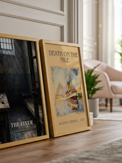 The Fixer watercolour print framed by window – literary home decor