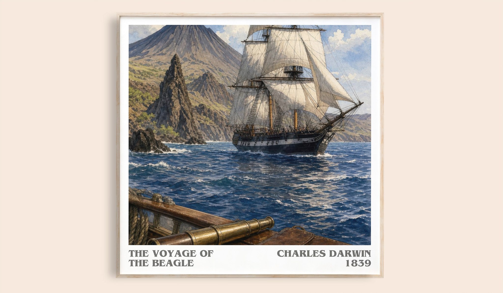 The Voyage of the Beagle Literary Art Print by Charles Darwin