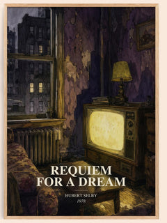 Requiem for a Dream watercolour book poster by Hubert Selby – framed literary art print