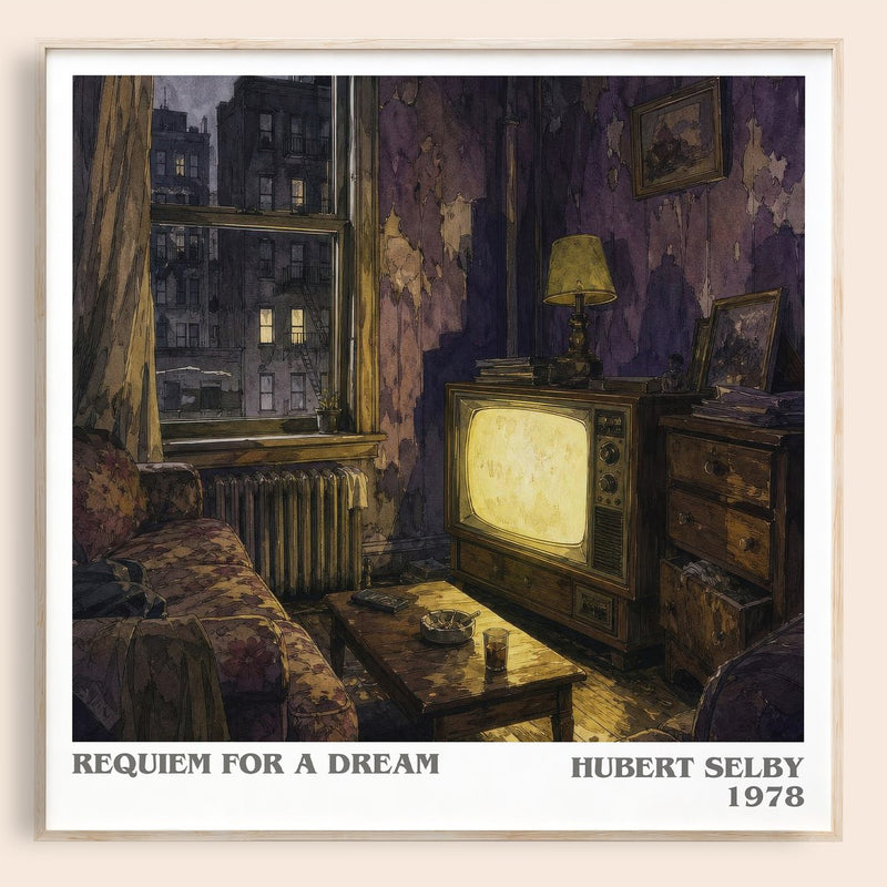 Requiem for a Dream literary book poster by Hubert Selby – framed literary art print