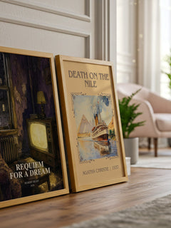 Requiem for a Dream watercolour print framed by window – literary home decor