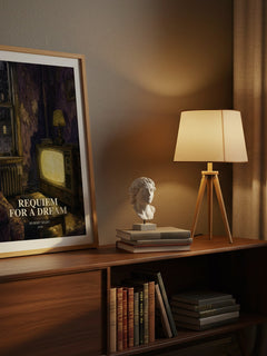 Requiem for a Dream watercolour print on bookshelf – Hubert Selby fan gift