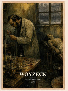 Woyzeck watercolour book poster by Georg Buchner – framed literary art print