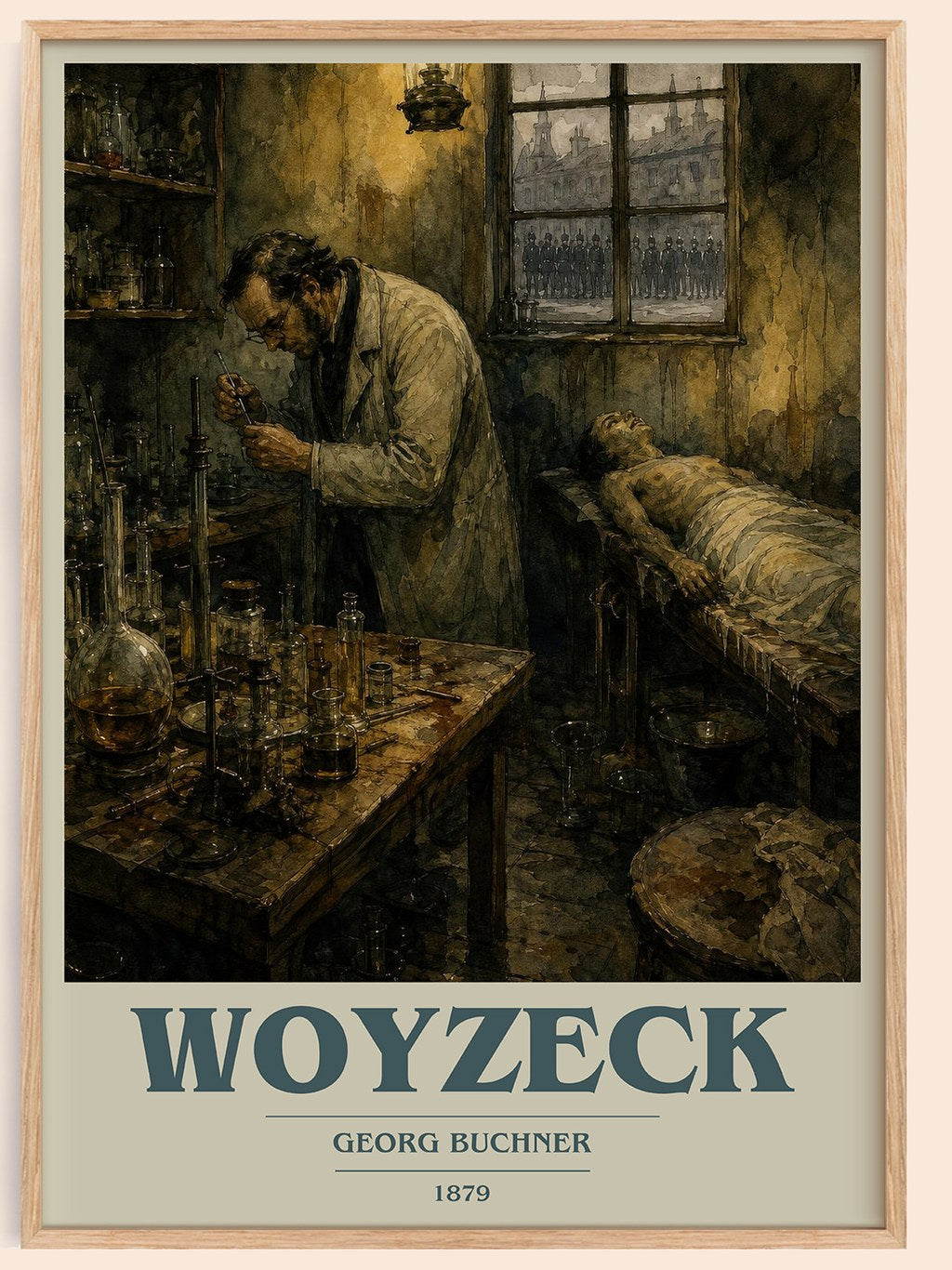 Woyzeck book cover book poster by Georg Buchner – framed literary art print