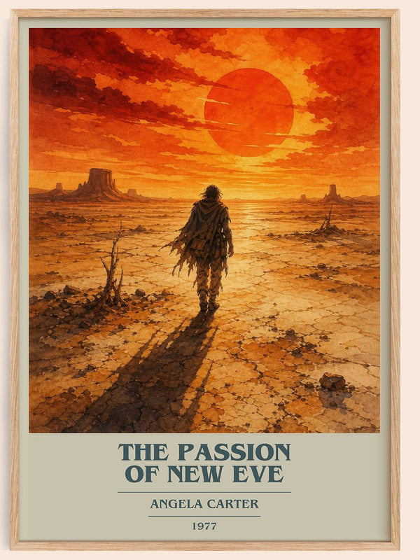 The Passion Of New Eve book cover book poster by Angela Carter – framed literary art print