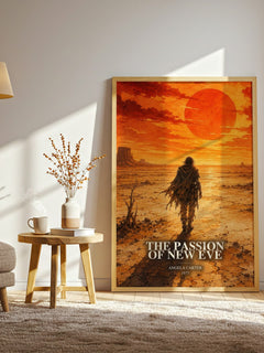 The Passion Of New Eve watercolour print in frame leaning in hallway – literary fiction wall art