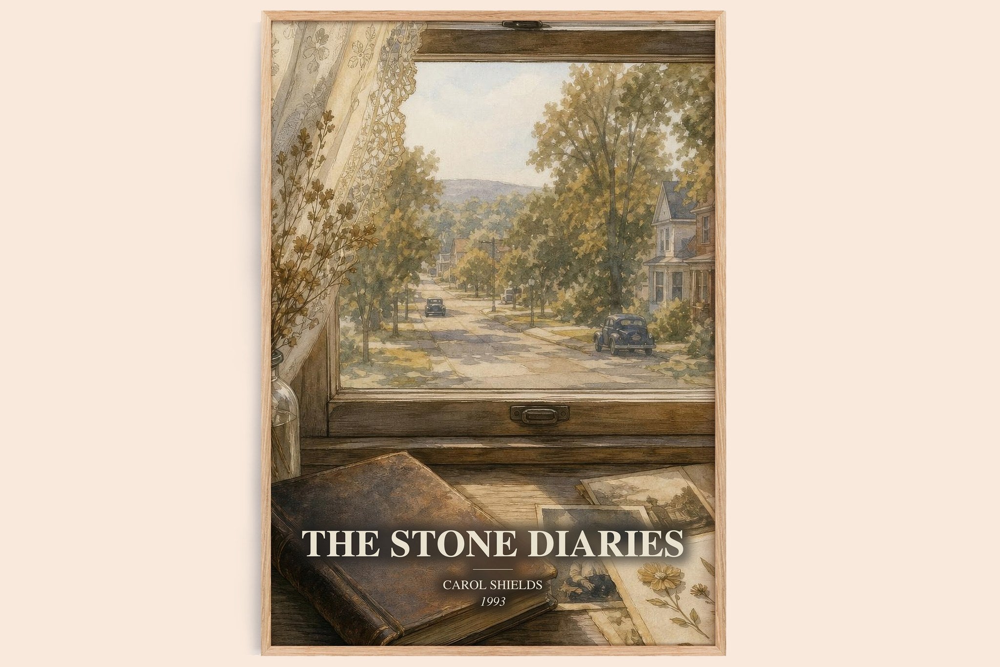 The Stone Diaries Book Watercolour Illustration by Carol Shields