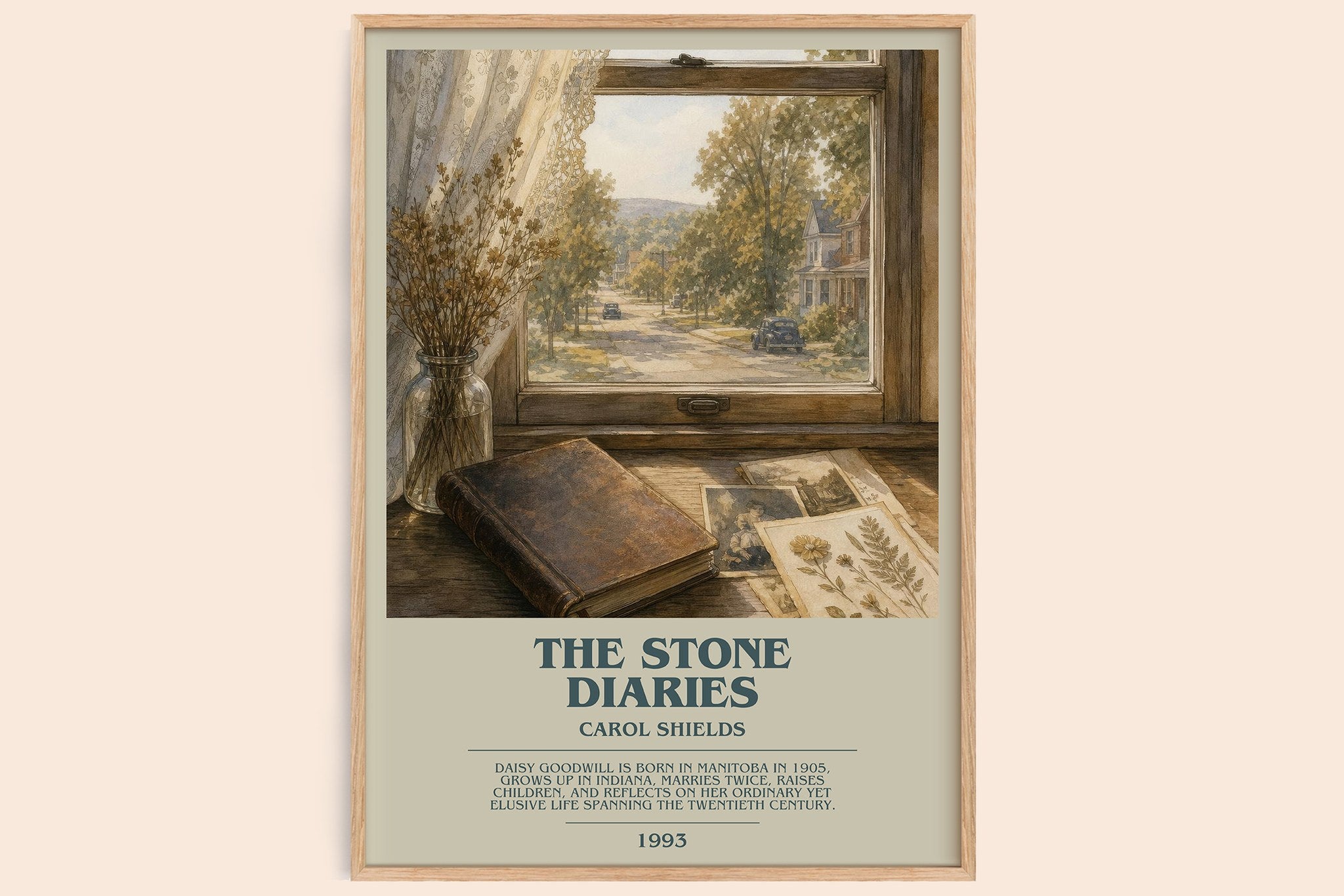 The Stone Diaries Bookish Wall Art by Carol Shields