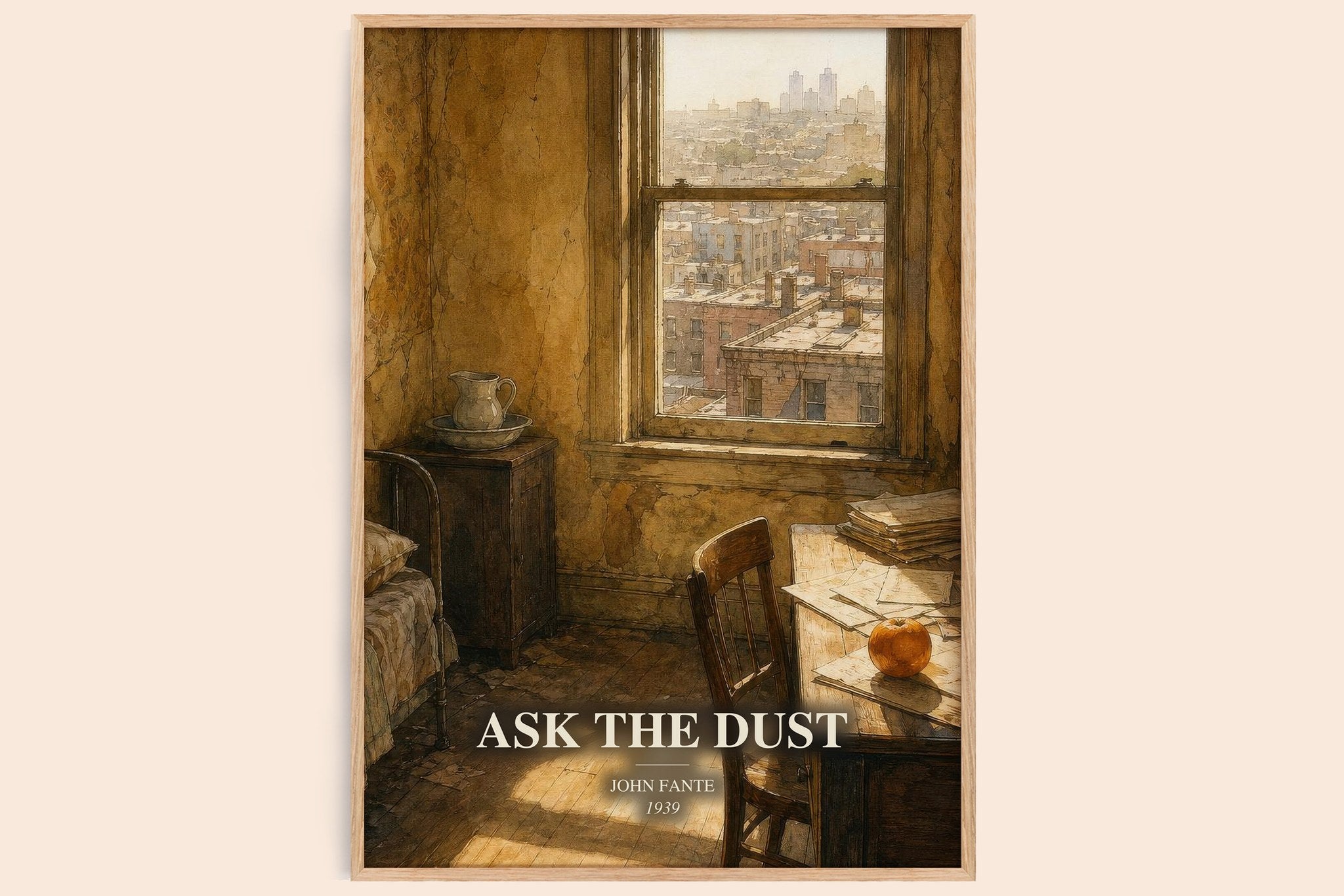 Ask The Dust Book Watercolour Illustration by John Fante