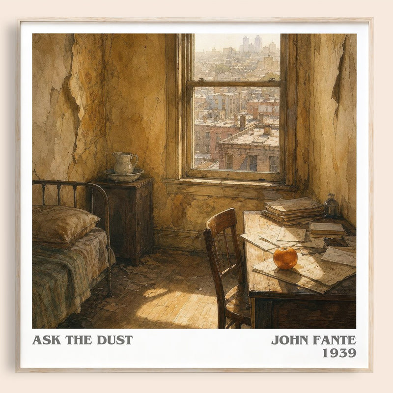 Ask The Dust literary book poster by John Fante – framed literary art print