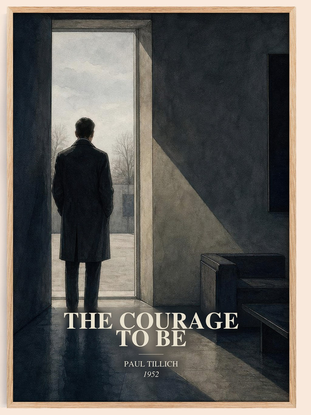 The Courage to Be watercolour book poster by Paul Tillich – framed literary art print