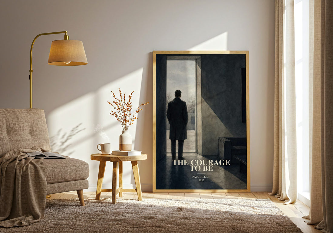 The Courage to Be watercolour print in frame leaning in hallway – philosophy wall art