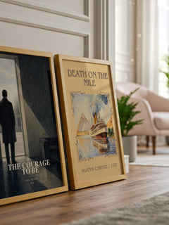 The Courage to Be watercolour print framed by window – literary home decor