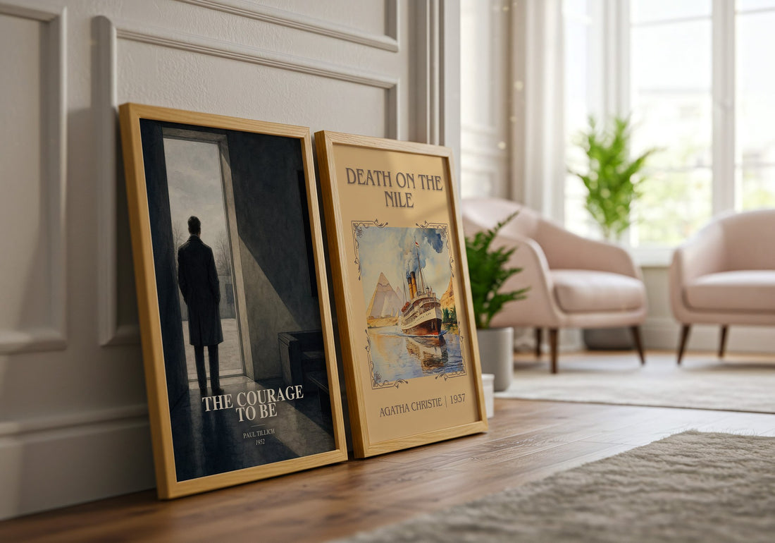 The Courage to Be watercolour print framed by window – literary home decor