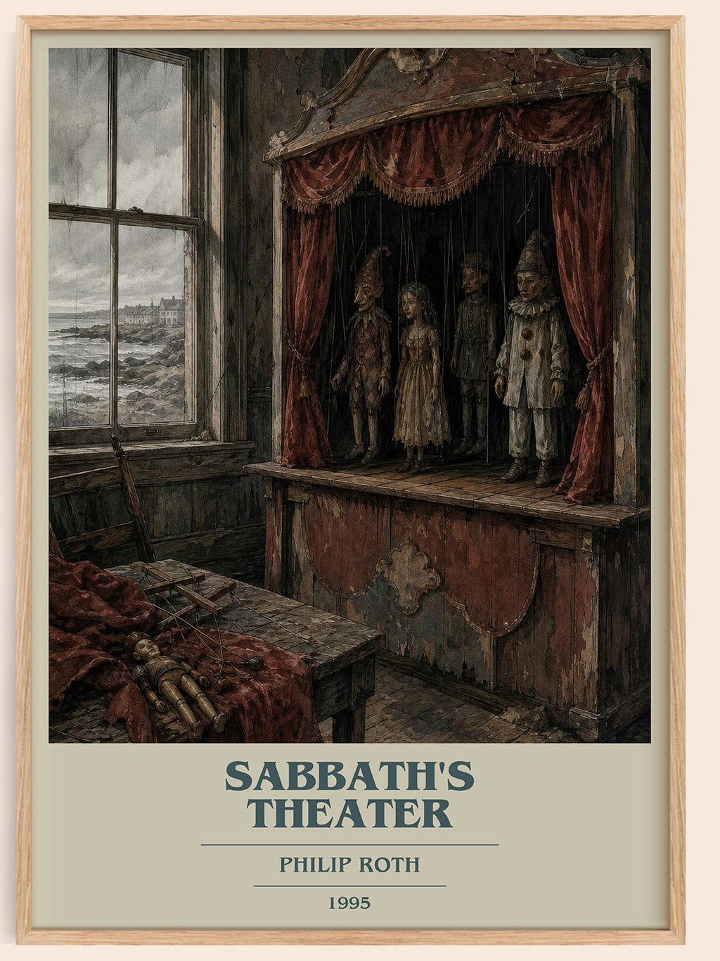Sabbath's Theater book cover book poster by Philip Roth – framed literary art print