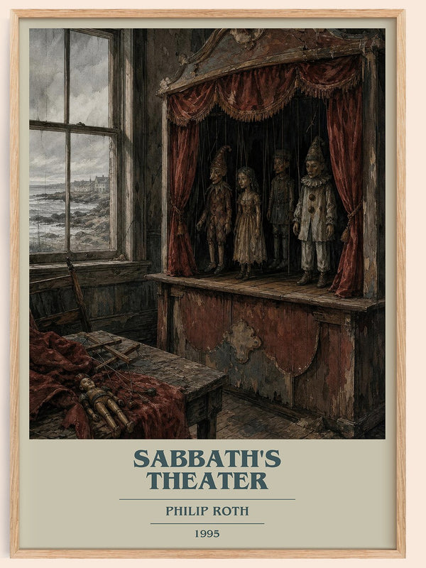 Sabbath's Theater book cover book poster by Philip Roth – framed literary art print