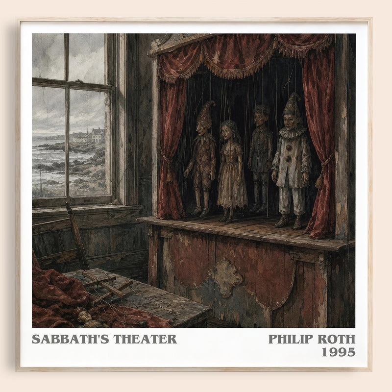 Sabbath's Theater literary book poster by Philip Roth – framed literary art print