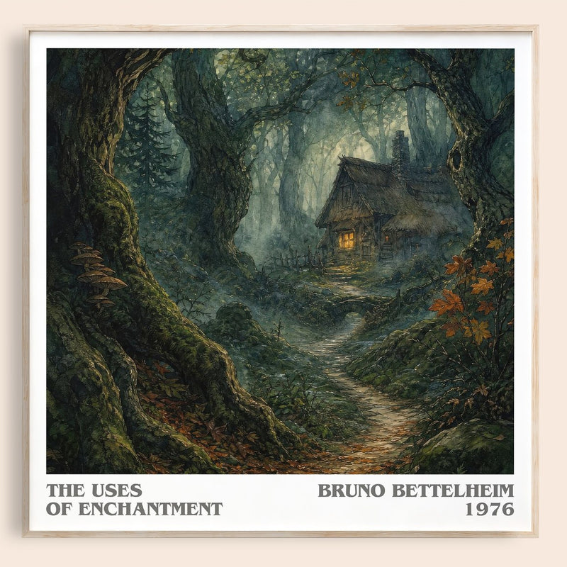 The Uses of Enchantment literary book poster by Bruno Bettelheim – framed literary art print